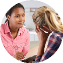 Doctor listening to patient